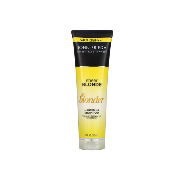 John Frieda - Sheer Blonde, Go Blonder, Lightening Shampoo Ohmykajo curly hair care, hair loss treatment, curly hair products