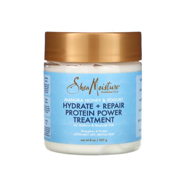 SheaMoisture - Manuka Honey & Yogurt power treatment Ohmykajo curly hair care, hair loss treatment, curly hair products