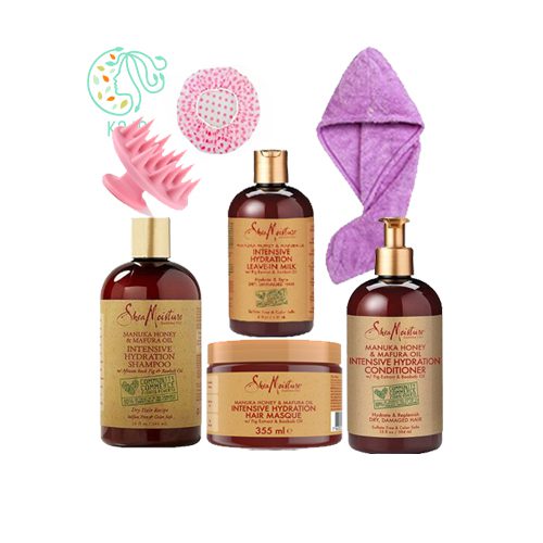 Medium & High Porosity Package - Sheamoisture Manuka Honey & Mafura Oil Kit Ohmykajo curly hair care, hair loss treatment, curly hair products