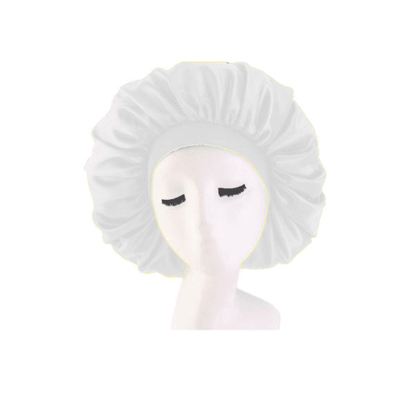 Silky Satin Bonnet - White Ohmykajo curly hair care, hair loss treatment, curly hair products